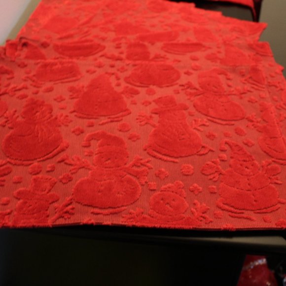 Holiday 1 Piece Red Velvet Holiday Placemats And Table Runners Nwt